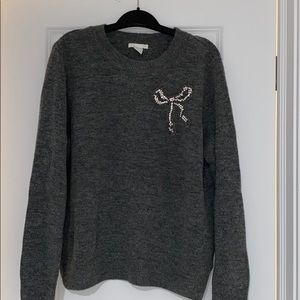Cute embellished gray sweater